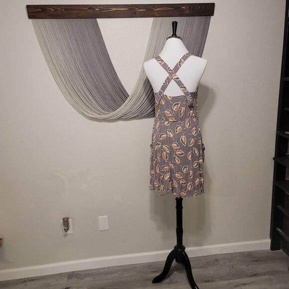 Little Yellow Button Floral Dress Sz M - Picture 5 of 8